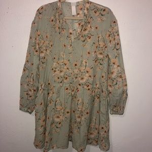 Green floral Peplum H&M